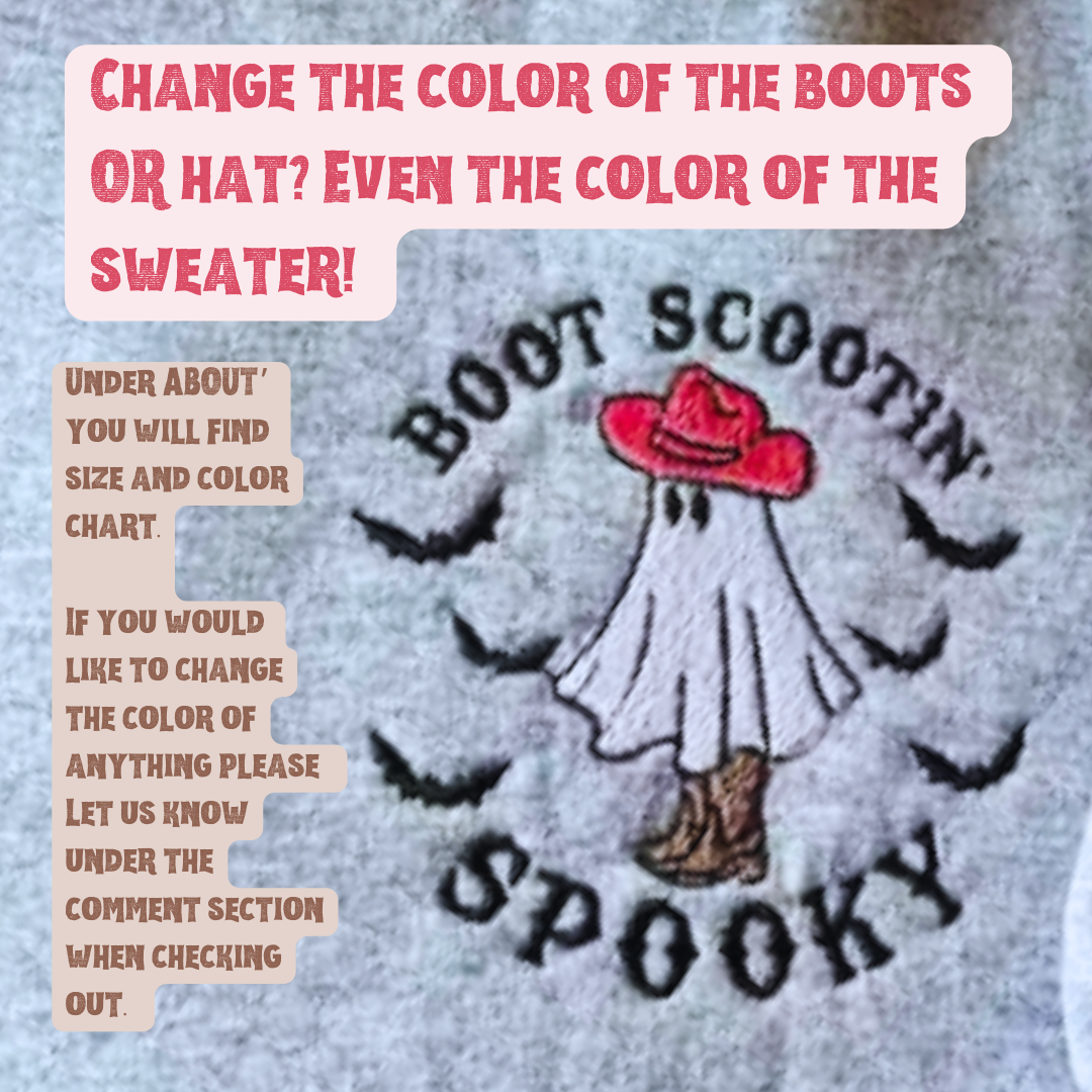 Boot Scootin Spooky Embroidered Crewneck