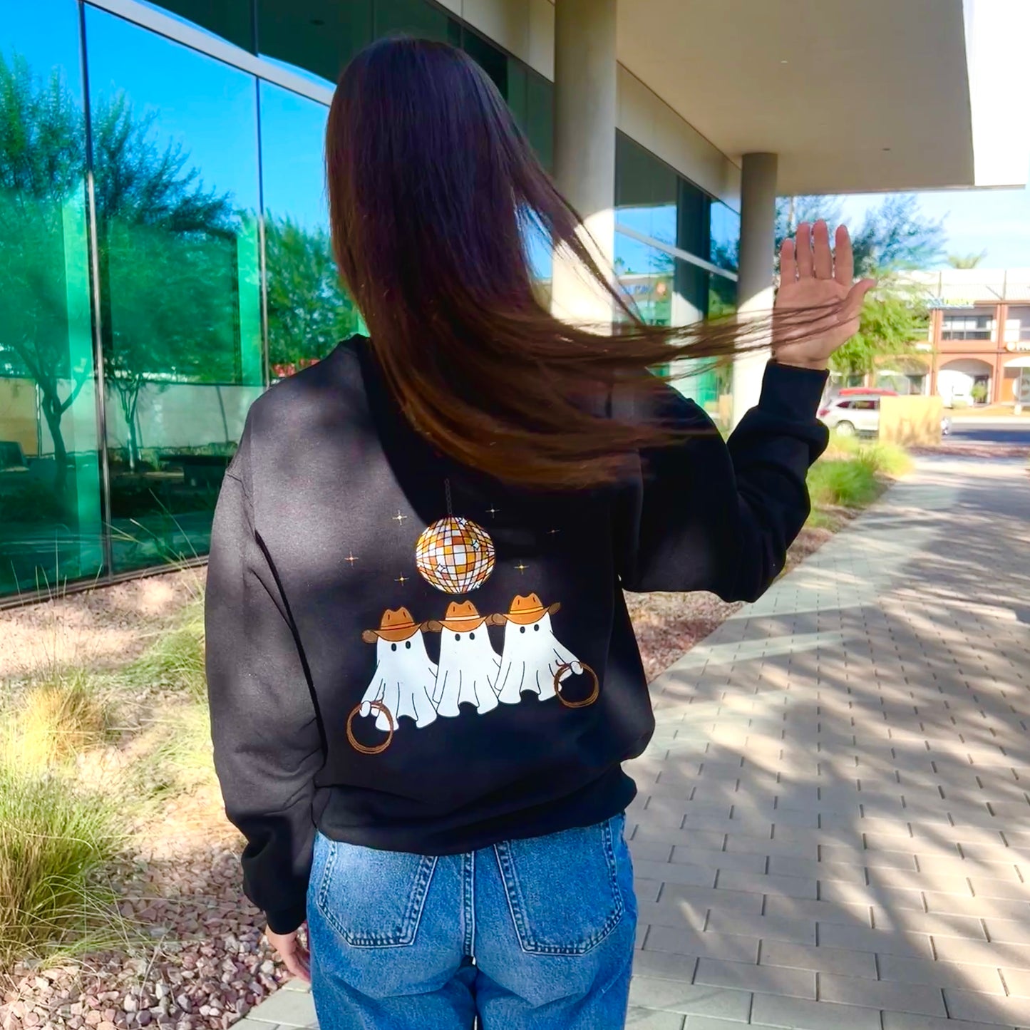 Cowboy Ghost Disco Screen Printed Crewneck ðŸ¤