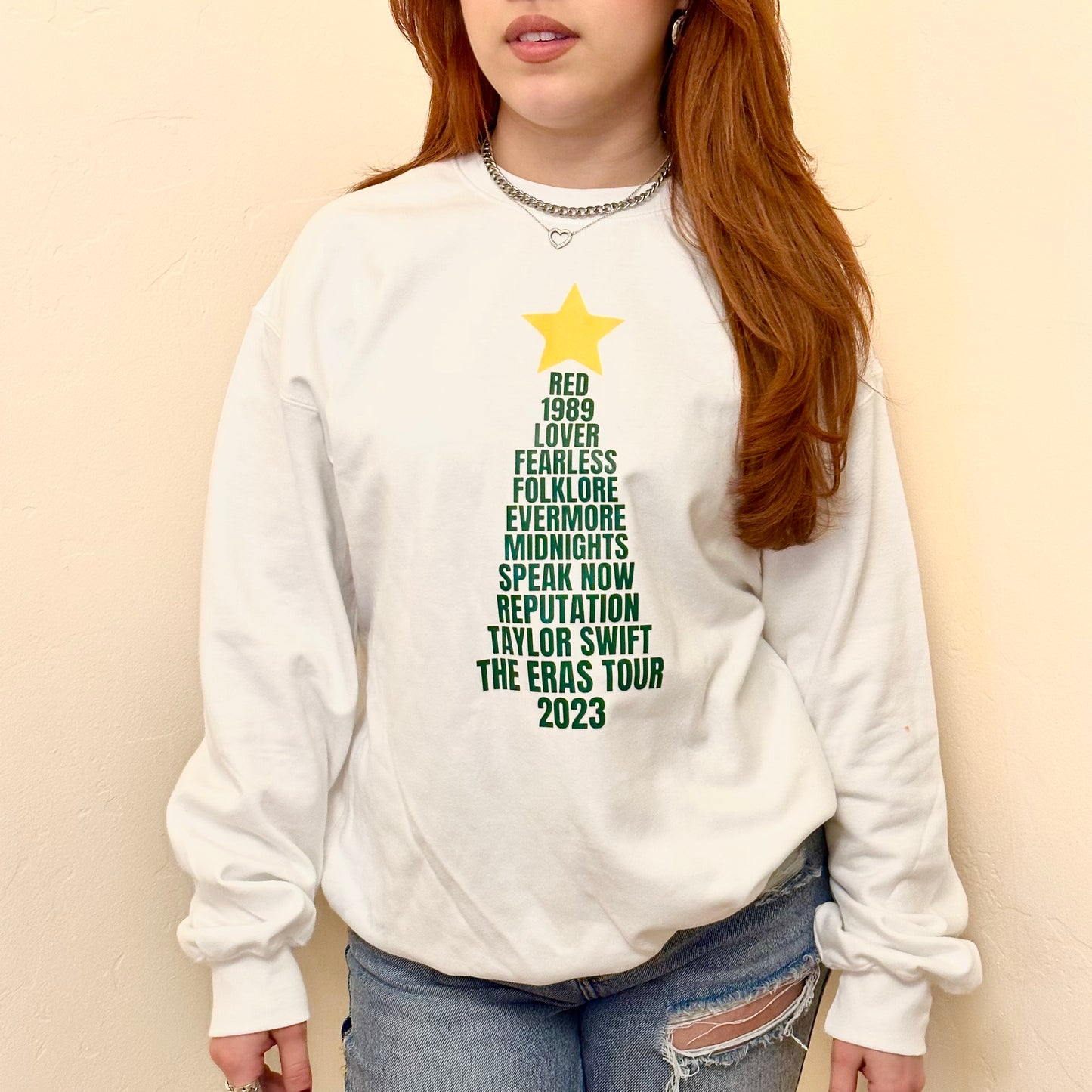 Taylor Swift Christmas Tree Albums Crewneck