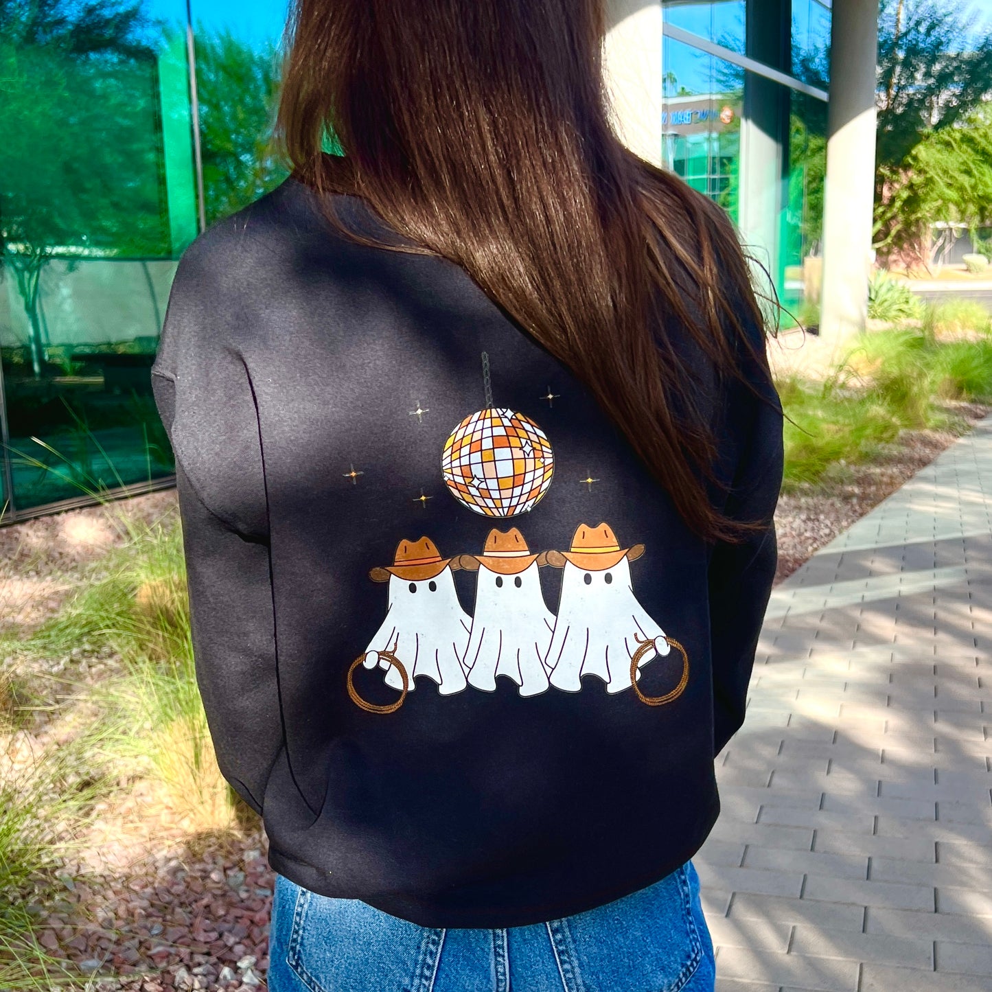 Cowboy Ghost Disco Screen Printed Crewneck ðŸ¤