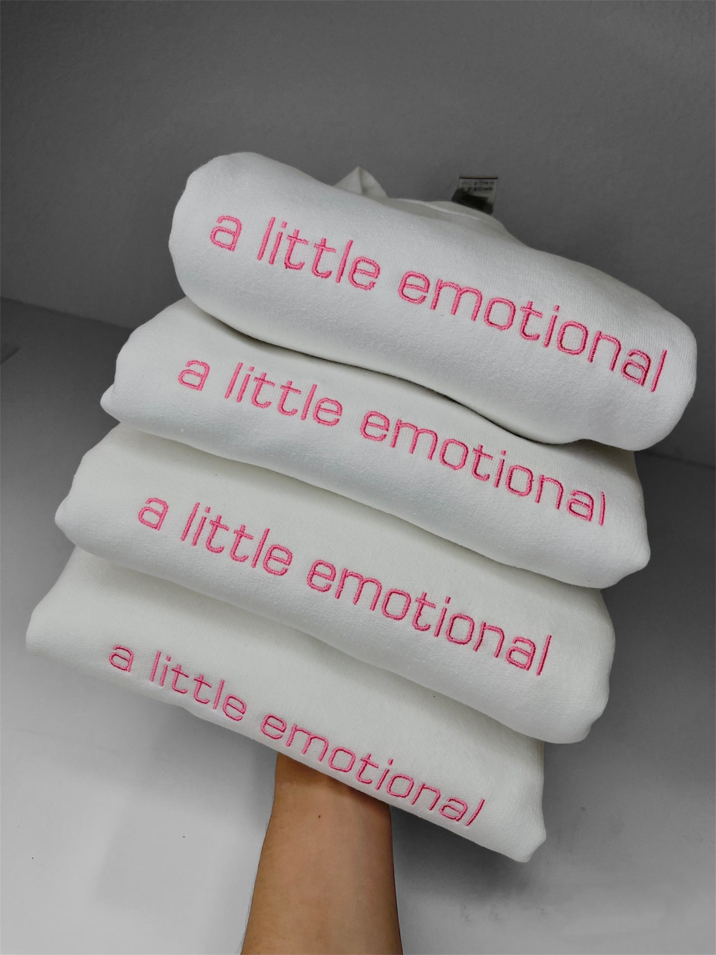 A little emotional embroidered Tshirt/Crewneck