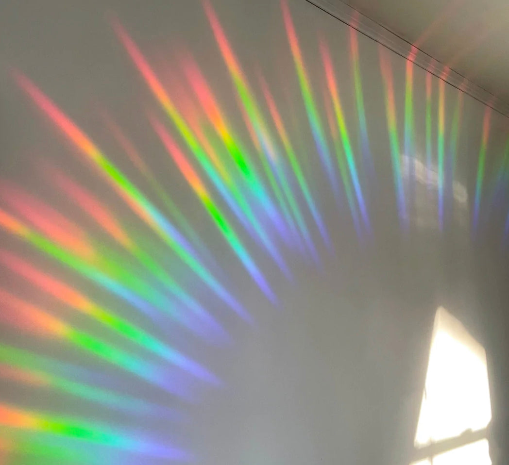 "Here comes the Sun" Sun catcher Sticker (Rainbow maker)