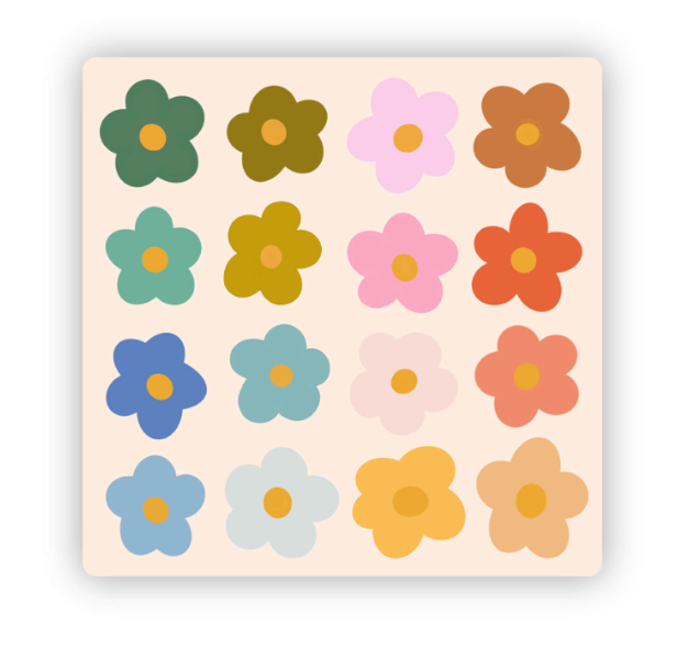 Colored Flowers Stickers