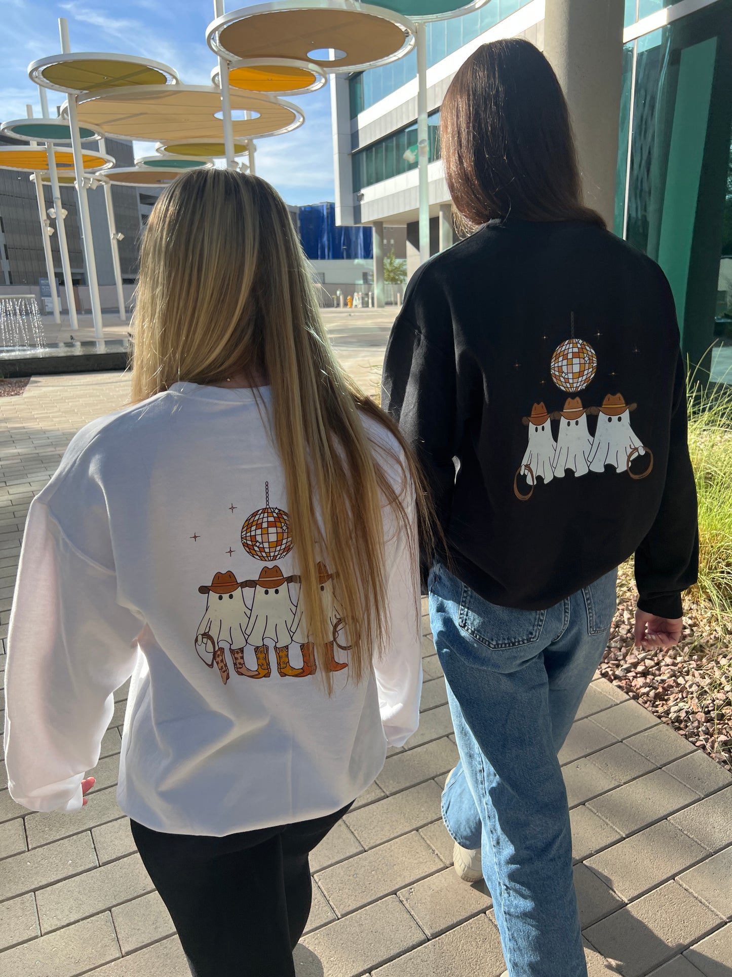 Cowboy Boots Ghost Disco Screen Printed Crewneck 🤠