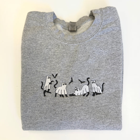 Spooky Ghoul Cats Crewneck Sweatshirt
