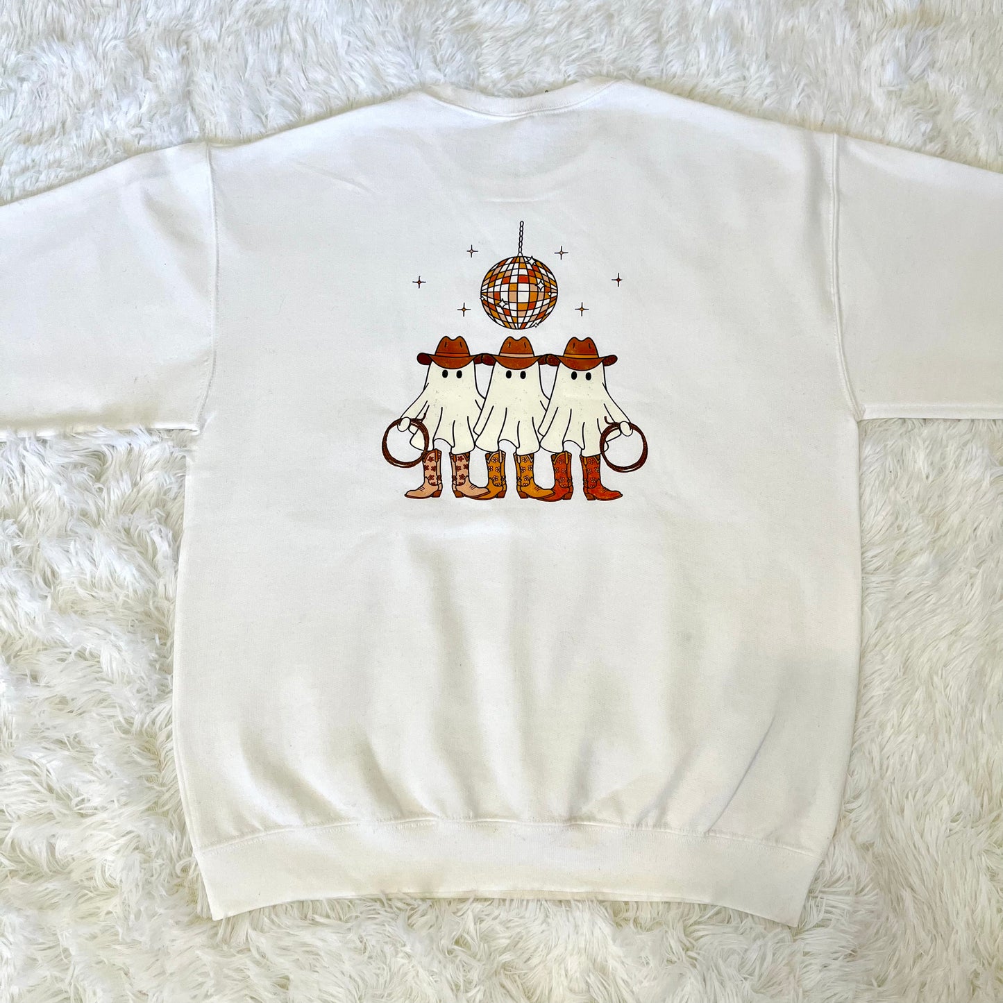 Cowboy Boots Ghost Disco Screen Printed Crewneck 🤠