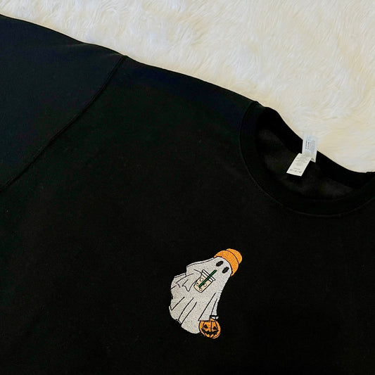 Beanie Ghost Coffee Embroidered Crewneck 👻☕
