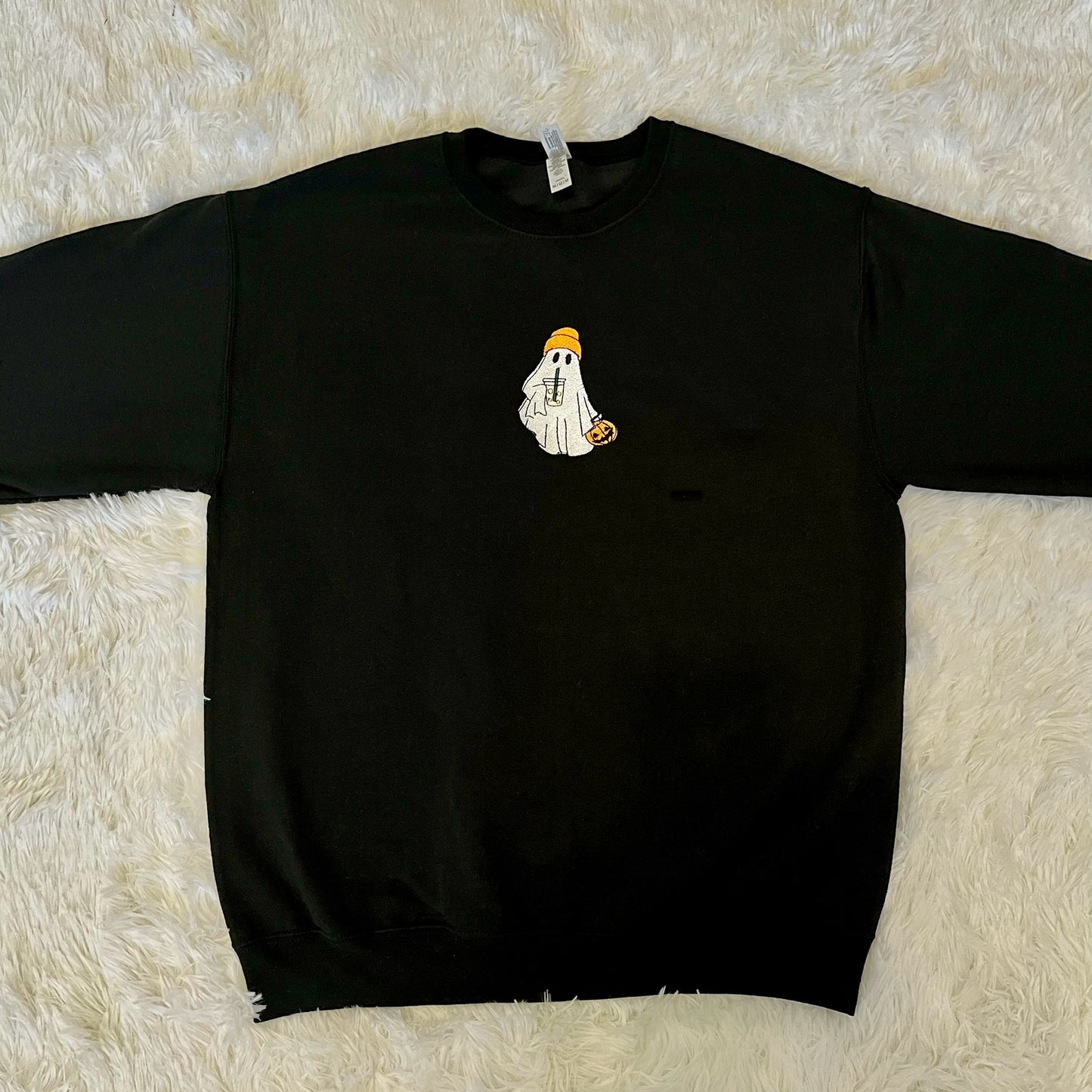 Beanie Ghost Coffee Embroidered Crewneck 👻☕
