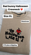 Load image into Gallery viewer, Bad Bunny Halloween Embroidered Crewneck  - Story sale
