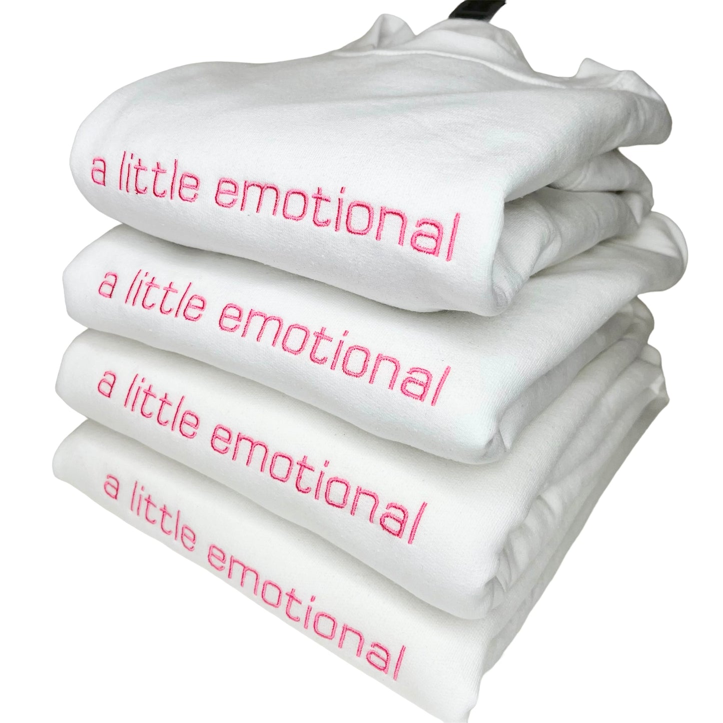 A little emotional embroidered Tshirt/Crewneck