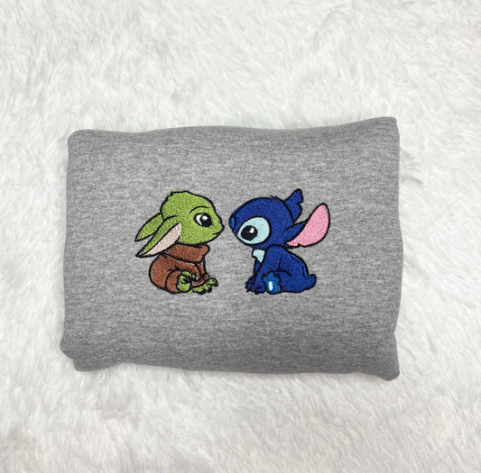 Baby Yoda and Stitch Custom Crewneck