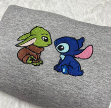 Load image into Gallery viewer, Baby Yoda and Stitch Custom Crewneck
