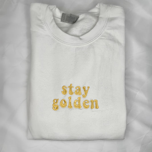 Stay Golden Embroidered Crewneck