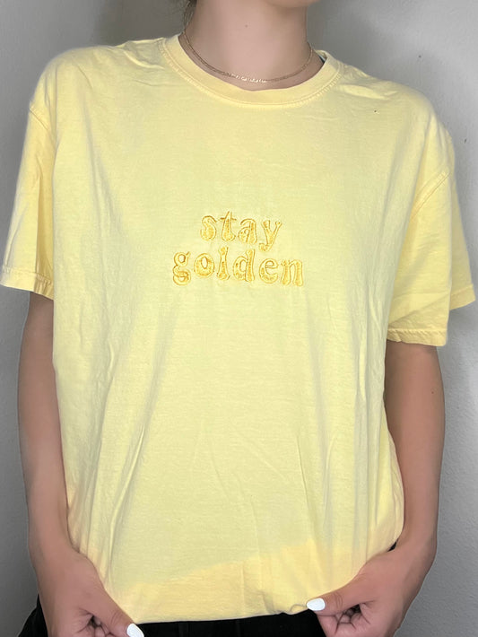Stay Golden Embroidered Tee
