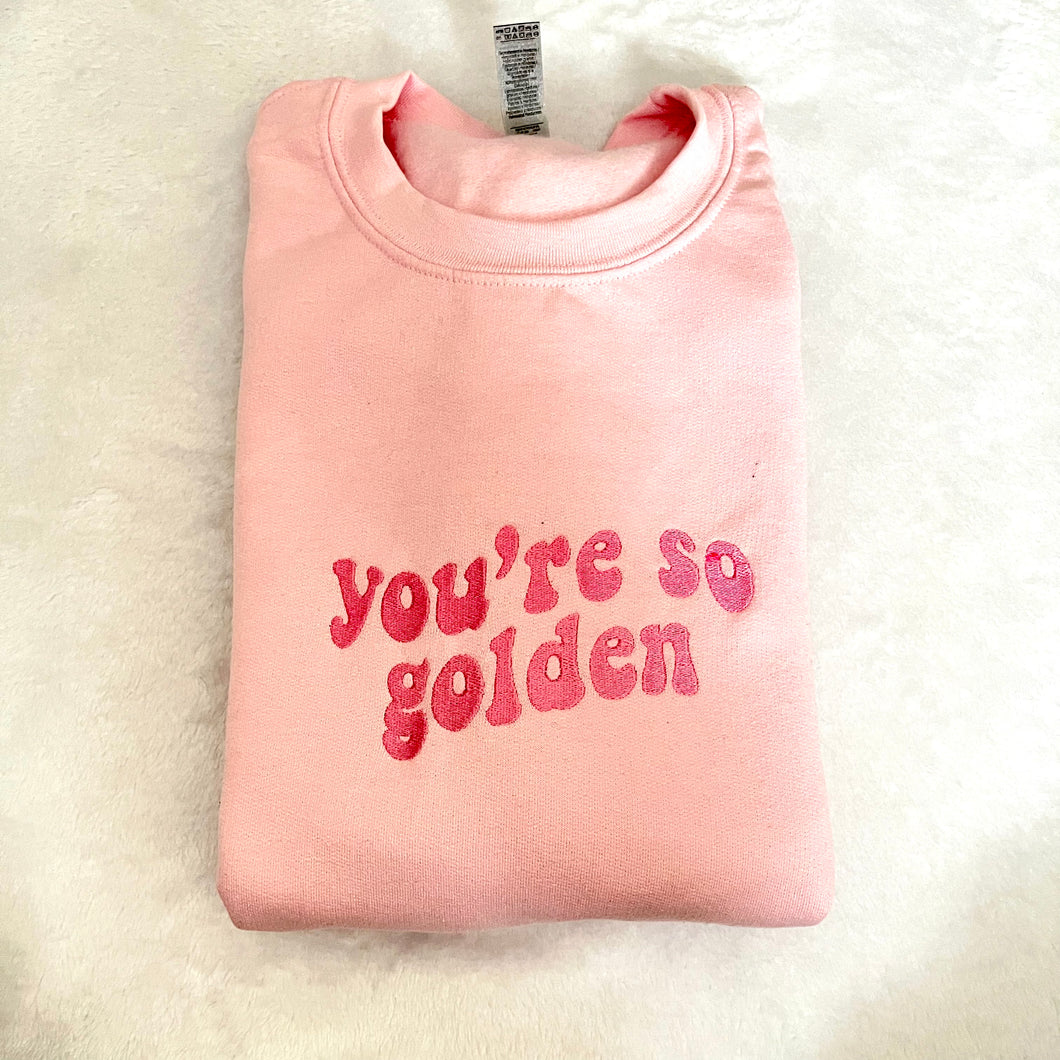 Youre so Golden Embroidered Crewneck  - Story sale