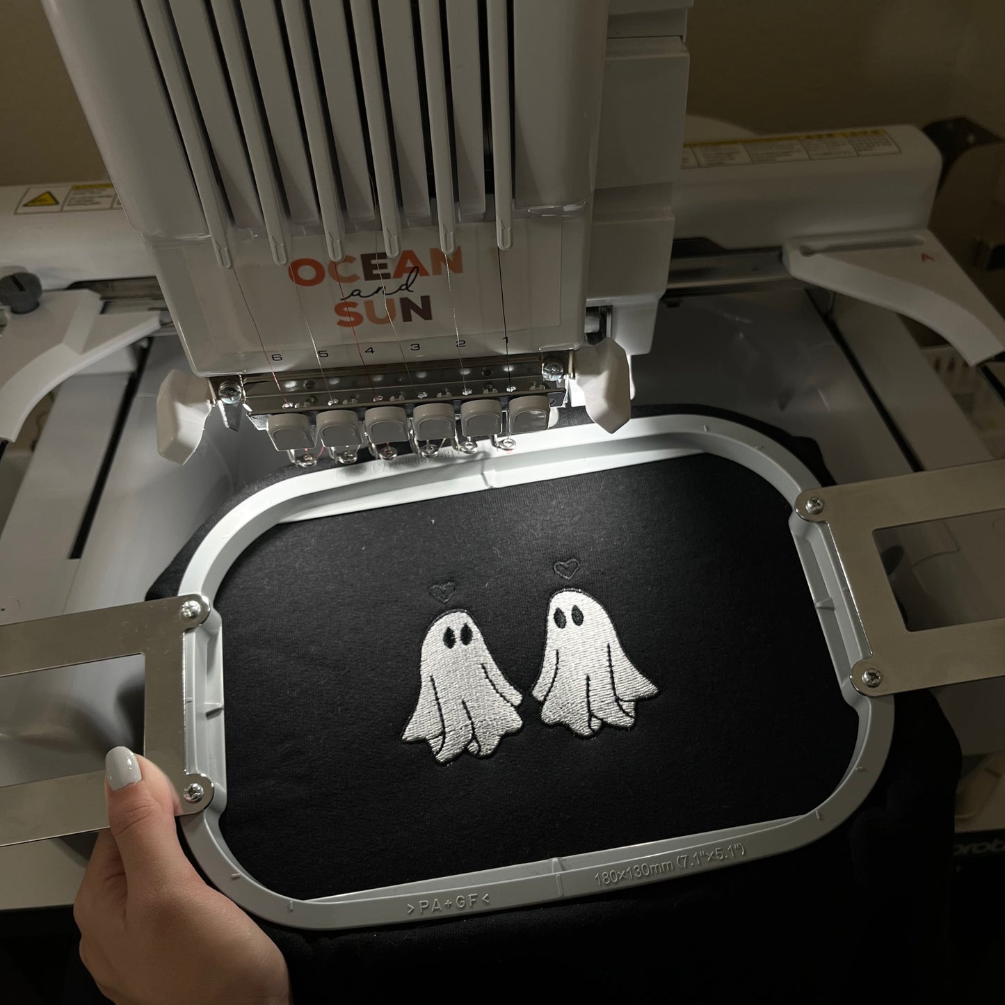 Ghost Lovers Black Embroidered Crewneck