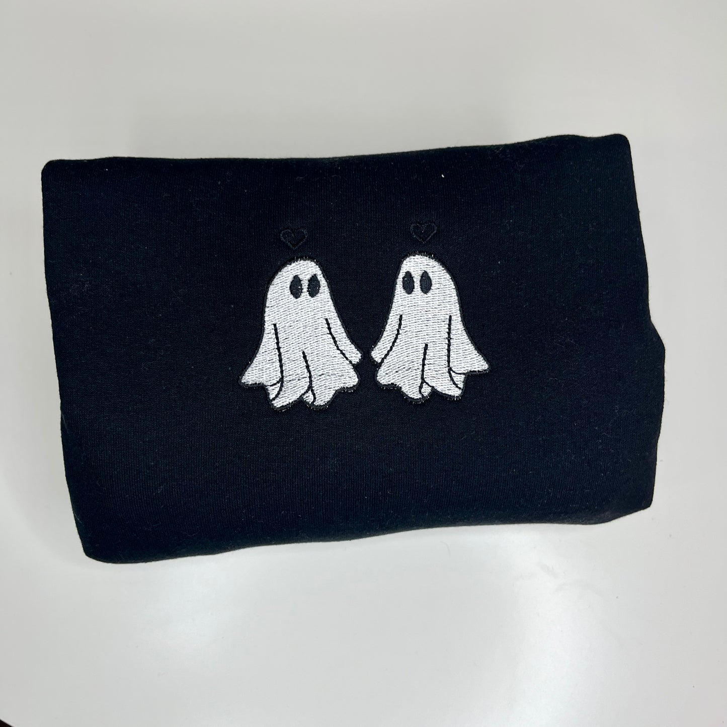 Ghost Lovers Black Embroidered Crewneck