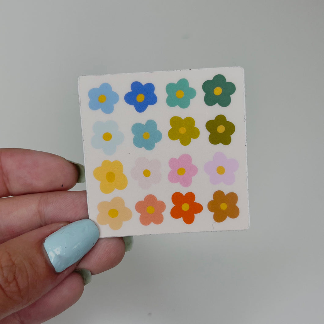 Colored Flowers Stickers