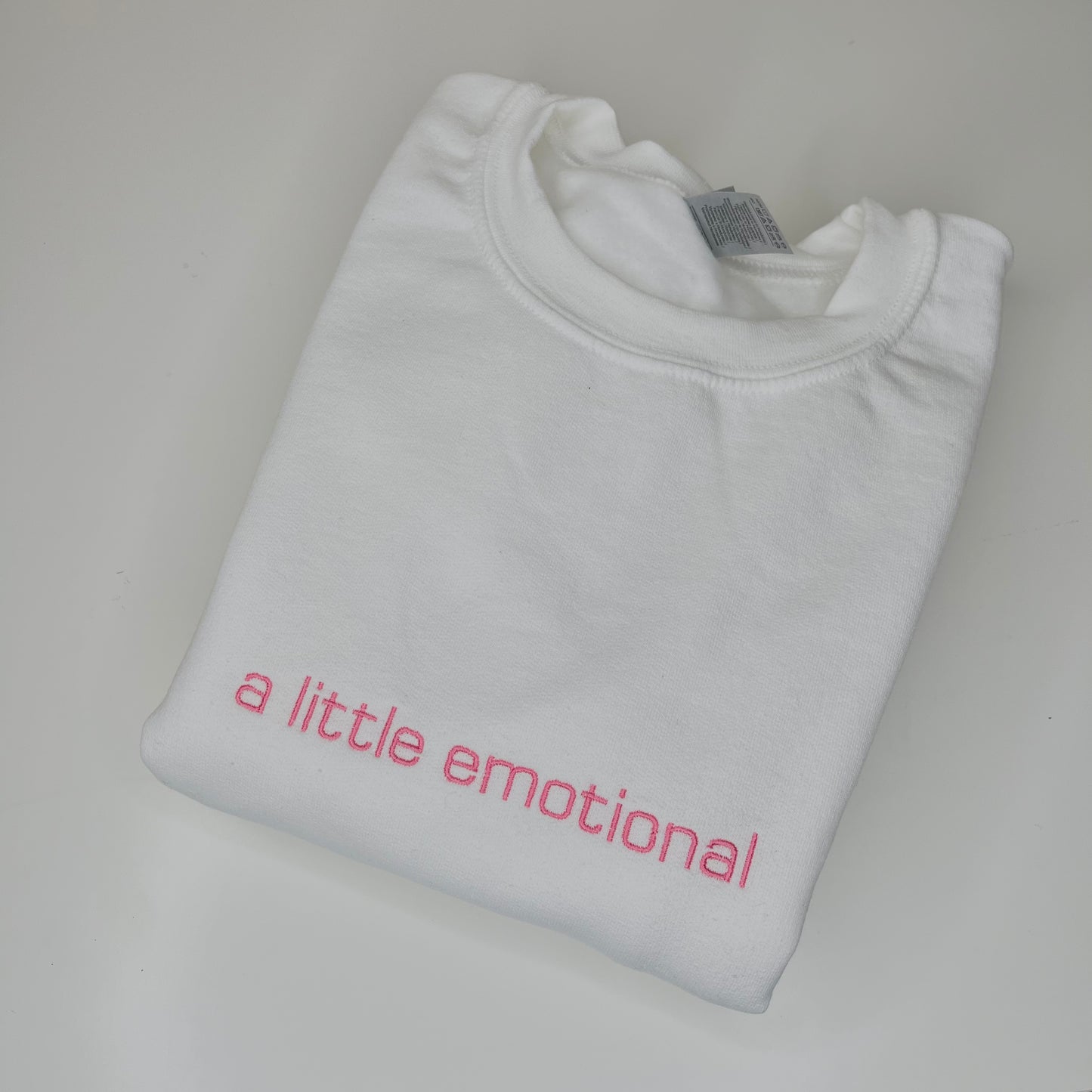 A little emotional embroidered Tshirt/Crewneck