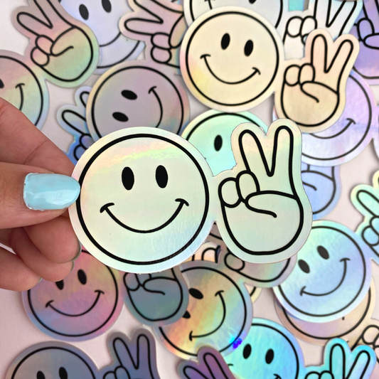 Happy Peace Holographic Sticker